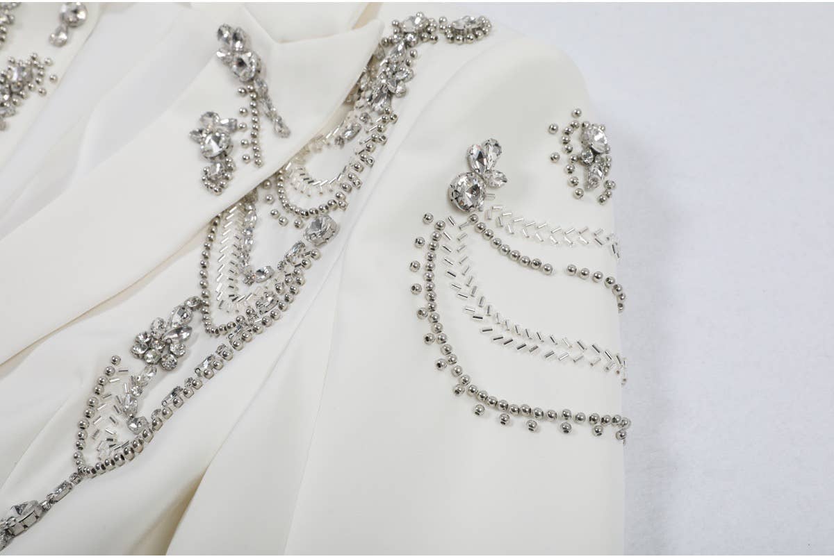 BL45Y Elegant Beaded Blazer for Women 2026 Spring Autumn