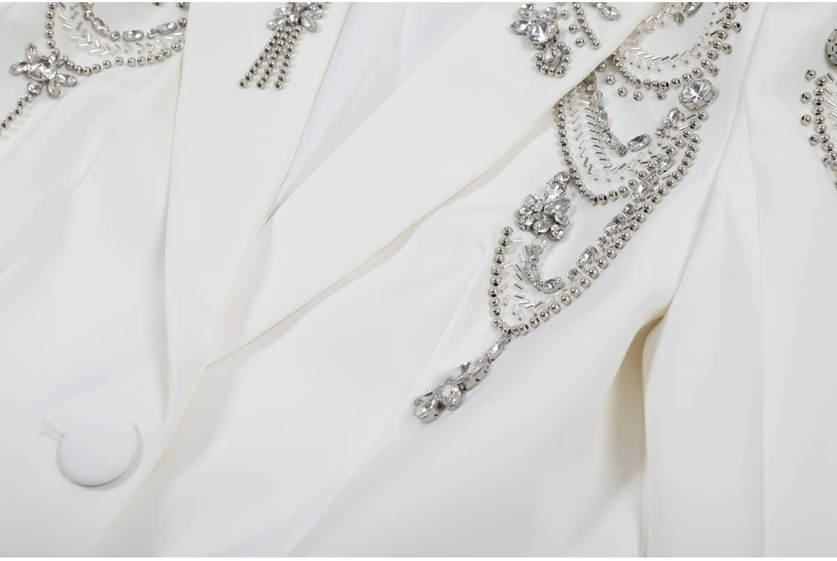 BL45Y Elegant Beaded Blazer for Women 2026 Spring Autumn