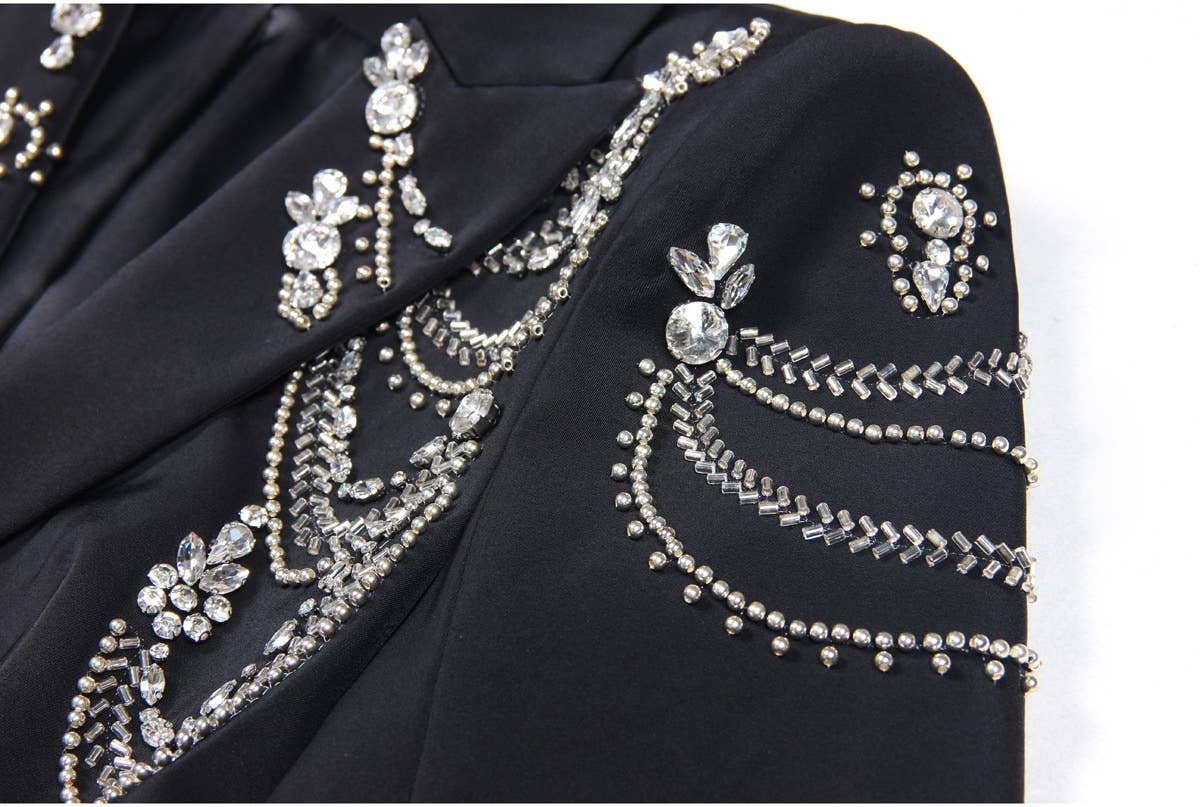 BL45Y Elegant Beaded Blazer for Women 2026 Spring Autumn
