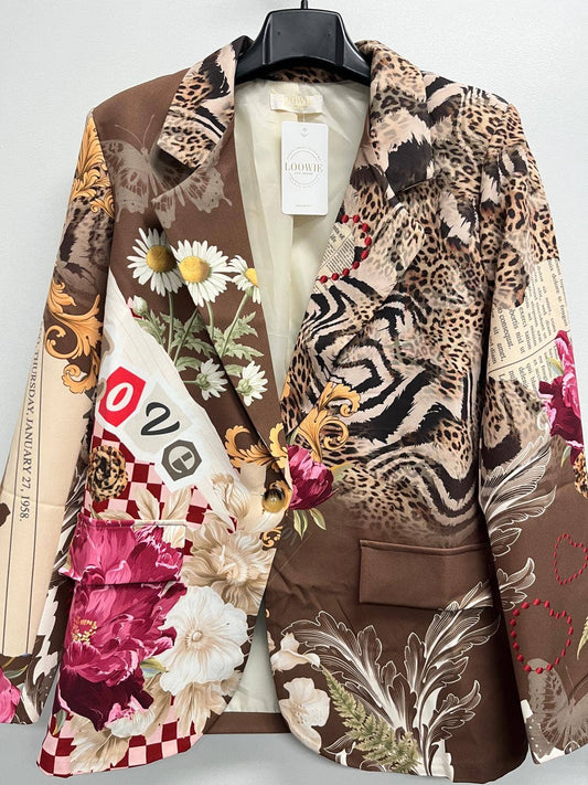 Choco Mix Printed Blazer