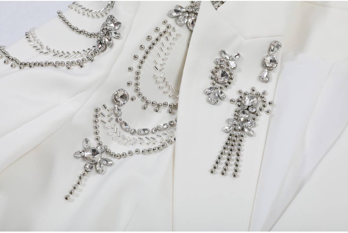 BL45Y Elegant Beaded Blazer for Women 2026 Spring Autumn