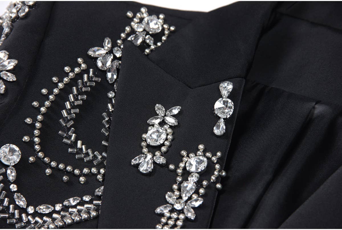 BL45Y Elegant Beaded Blazer for Women 2026 Spring Autumn