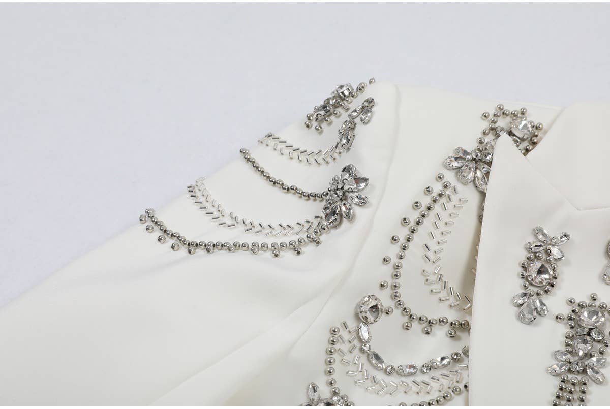 BL45Y Elegant Beaded Blazer for Women 2026 Spring Autumn