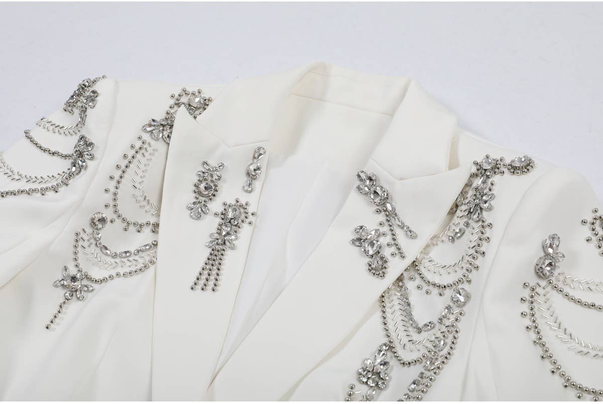 BL45Y Elegant Beaded Blazer for Women 2026 Spring Autumn